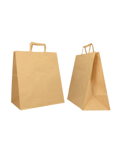 NATUR KRAFT BOX-TASCHE MIT FLACHEN GRIFFEN