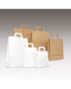 NATUR KRAFT BOX-TASCHE MIT FLACHEN GRIFFEN